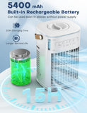 Mini Air Conditioner, 3 IN 1 Portable Desk Fan w/5400mAh Battery, 3 Speeds, R...