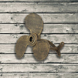 Bronze Finish Cast Iron Boat Propeller Wall-Mounted Decorative Garden Hose Ha...