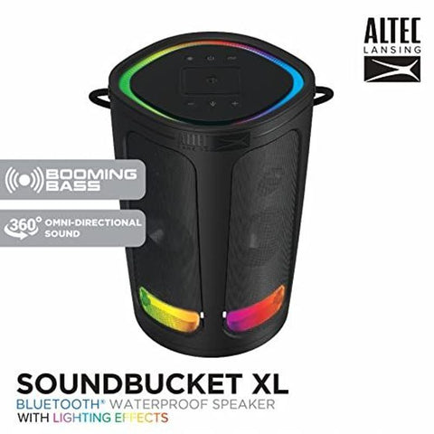 Altec Lansing Soundbucket XL - Waterproof Bluetooth Speaker with Black