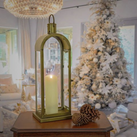 HGTV Home Collection Arched Candle Lantern, Christmas Themed Home Decor, Medi...