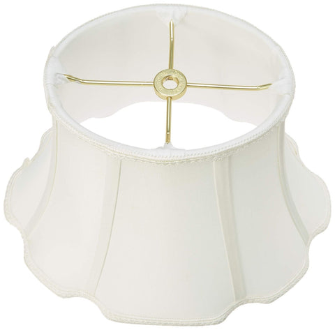 Royal Designs Scalloped Oval Bell Designer Lamp Shade, White, (7 x 5.25) x (1...