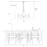 LALUZ Farmhouse Chandelier, 6-Light Rustic Dining Room Chandeliers Light Fixt...