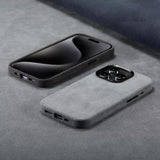 Alcantara case Compatible with iPhone 15 Pro,Handmade Fully-Wrapped Synthetic...