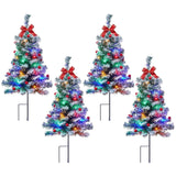 Outdoor Christmas Tree, 4 Packs 30 Inch Snow Flocked Outdoor Christmas Trees ...