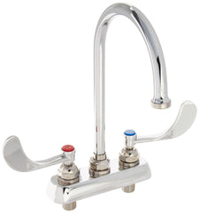 T&S Brass B-1141-04 Deck Mount Workboard Faucet with 4-Inch Centers, Swivel G...