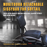 MoKitDora 16" Detachable Backrest Holdfast Sissy Bar for 2018-later Softail H...