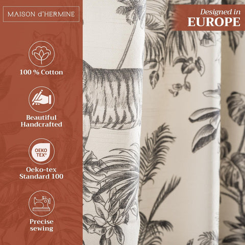 Maison d' Hermine 100% Cotton Curtain - 50"x108" Black Decorative Curtain - A...