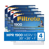 Filtrete 20x20x1 Air Filter, MPR 1900, MERV 13, Healthy Living 20x20x1, White