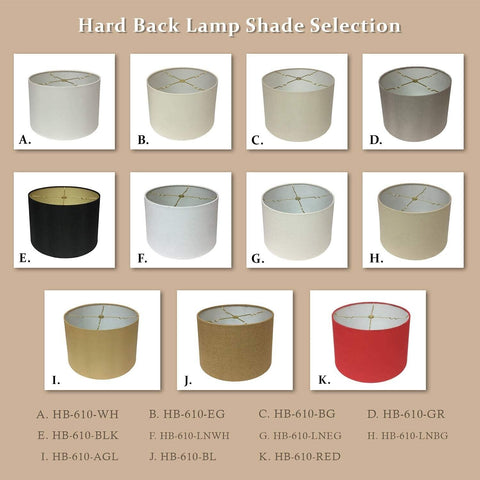 Royal Designs, Inc. Shallow Drum Hardback Lamp Shade, HB-610-16BLK/GL, Black,...