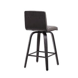 Armen Living Vienna Counter Height Barstool 26" Height, Black/Gray