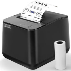 MUNBYN Thermal Receipt Printer P075, 3 1/8" 80mm POS Printer, USB Receipt Pri...