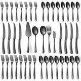 45-Piece Silverware Set Stainless Steel Flatware Set for 8 with Serving Utens...
