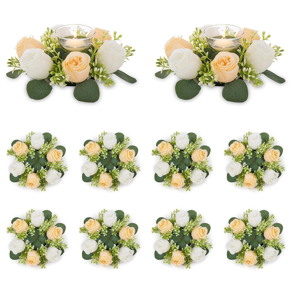 NUPTIO Flower Wedding Centerpieces for Tables - 10 Pcs 2.9 inch Inner Diam Sm...