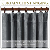 StangH Light Grey Velvet Curtains - Elegant Bedroom Decorative Window Treatme...