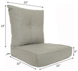 Patio Cushion Outdoor/Indoor Sunbrella, Seat 22x22x6 inch + Back 23x23x7 inch...