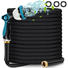 Garden Hose 100ft - Water Hose 100ft with 10 Function Hose Nozzle, Lightweigh...