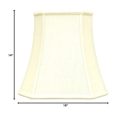 Royal Designs Square Cut Corner Basic Lamp Shade, Linen Eggshell, 10" x 16" x...