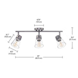 Globe Electric 64000045 3-Light Track Lighting, Pewter, Clear Glass Shades, C...