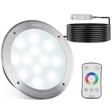 VEVOR 12V LED Pool Light, 10 Inch 40W, RGBW Color Changing Inground Swimming ...