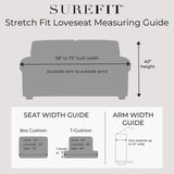 SureFit Stretch Pinstripe 2-Piece - Loveseat Slipcover - Taupe Two Piece