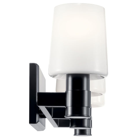 KICHLER Adani 3-Light Vanity, Modern Light with Opal Glass in Black, Bathroom...