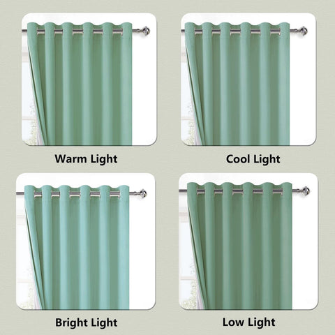 XWZO 100% Blackout Curtain 84 Inches Length 2 Panels Set - Extra Wide Thermal...