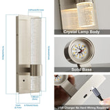 Biewalk Nickel Wall Sconces, Rechargeable Modern LED Wall Lamps, 5W 3000K Bat...