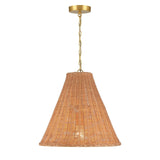 Creative Co-Op Rattan Taper Pendant Light, Natural 18" x 17"