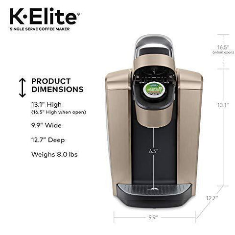 Keurig K-Elite Single Serve K-Cup Pod Coffee Maker, One Size, Brushed Gold