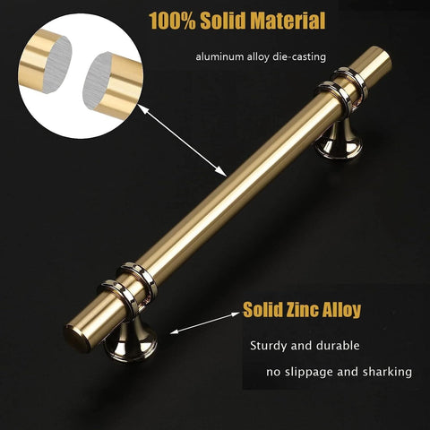 Haliwu 20 Pack Gold Cabinet Handles, Brushed Brass Cabinet Pulls Kitchen Cabi...