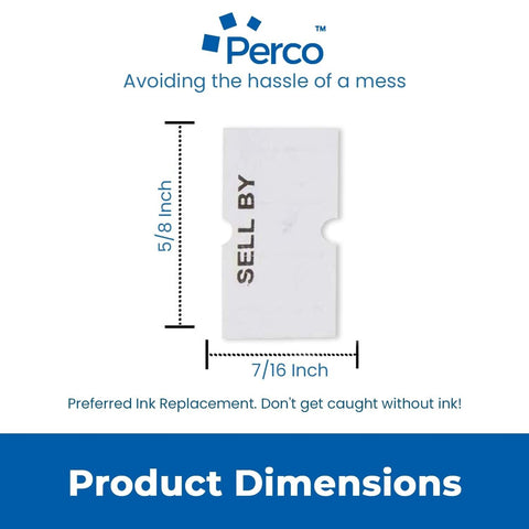 Perco Sell by 1 Line Labels - 4 Sleeves, 32,000 "Sell by Labels for Perco 1 L...