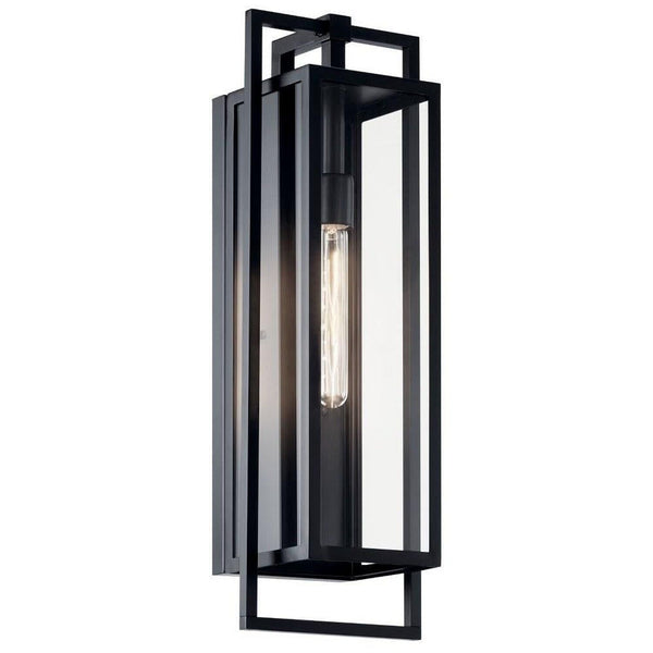 Kichler Goson 24" Outdoor Wall Light in Black, 1-Light Modern Exterior Wall L...