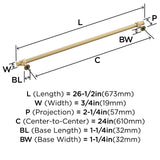 Amerock BP54067CZ | Champagne Bronze Appliance Pull | 24 inch (610mm) Center-...