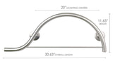 30-inch Designer Curved/Waved Bathroom Shower Grab Bar with Towel Bar, Left-H...