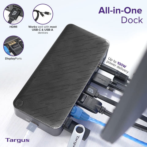 Targus USB C Docking Station Universal DV4K, USB C Laptop Docking Station Dua...