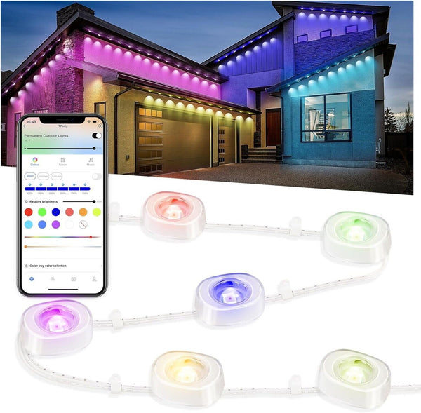 Permanent Outdoor Lights 130ft, Smart RGB LED Eaves Lights with 54 Scene Mode...