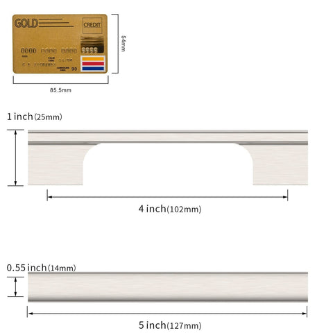 Amerdeco 20 Pack Brushed Satin Nickel Cabinet Pulls 4 Inch(102MM) Hole Center...