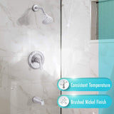 Aqua Vista 10TS1-BN-AV Lever Tub and Shower Faucet Trim Kit, Brushed Nickel S...