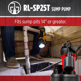 Red Lion RL-SP25T 115-Volt, 1/4 HP, 2900 GPH Aluminum and Thermoplastic Sump ...