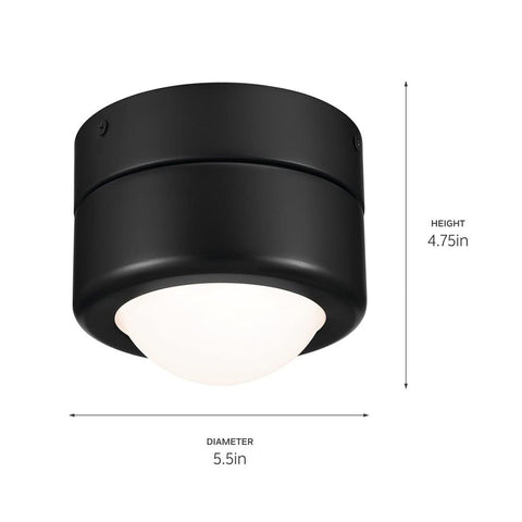 Kichler Tibbi 52600BK Flush Mount LED 1-Light 5.5&#733; with Satin Etched Cased