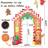 Hioasis 10 FT Christmas Inflatable Decorations - Archway with Gingerbread Man...