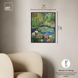 Impressionist Pond Framed Impressionism 1 Piece Canvas Wall Art/Monet And Van...