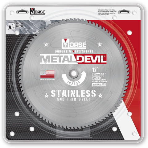 Morse Metal Devil CSM1290FSSC, Circular Saw Blade, Carbide Tipped, Stainless ...