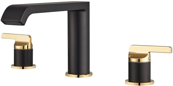 SITGES Polished Gold and Matte Black High Flow Bathtub Faucet,Solid Brass Dec...