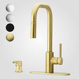 Pfister Zanna Kitchen Faucet with Pull Down Sprayer and Soap Brushed Gold