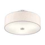 Livex Lighting 52135-91 Meridian 3 Light Brushed Nickel Ceiling Mount