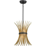 Kichler Baile 12.7 Inch 1 Light Mini Pendant in Natural Brass and Black