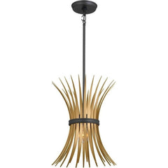 Kichler Baile 12.7 Inch 1 Light Mini Pendant in Natural Brass and Black