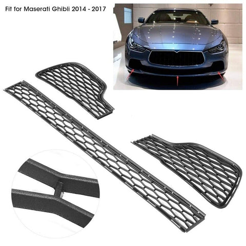 Front Bumper Grill Fit for Ghibli 2014 &#8209; 2017, 3Pcs Front Bumper Lower Gri