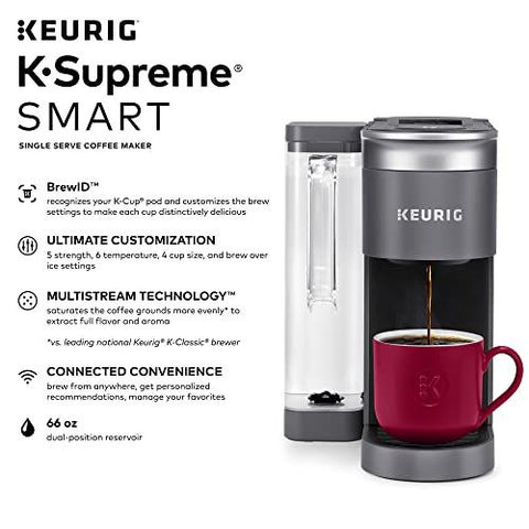 Keurig K-Supreme SMART Coffee Maker, MultiStream SMART, Gray